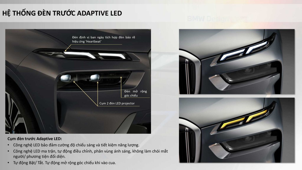 Công nghệ đèn Pha " Adaptive Led" trên BMW X7 LCI 2023.